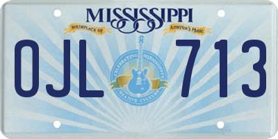 MS license plate OJL713