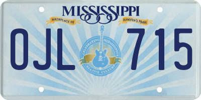 MS license plate OJL715
