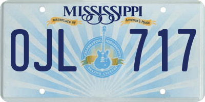MS license plate OJL717