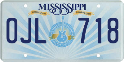 MS license plate OJL718