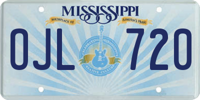 MS license plate OJL720