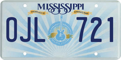 MS license plate OJL721