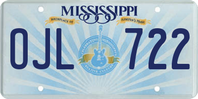 MS license plate OJL722