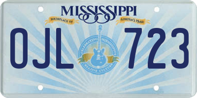 MS license plate OJL723