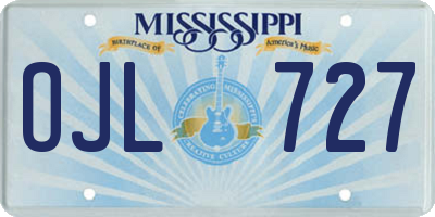MS license plate OJL727