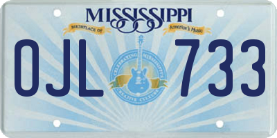 MS license plate OJL733