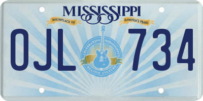 MS license plate OJL734