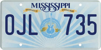 MS license plate OJL735