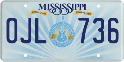 MS license plate OJL736