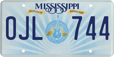 MS license plate OJL744