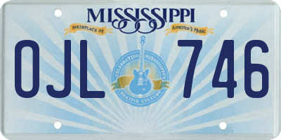 MS license plate OJL746