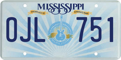 MS license plate OJL751