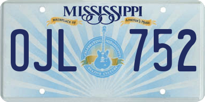 MS license plate OJL752