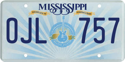 MS license plate OJL757