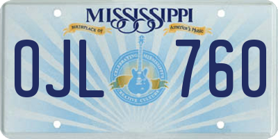 MS license plate OJL760