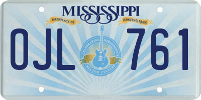 MS license plate OJL761