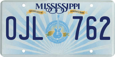 MS license plate OJL762