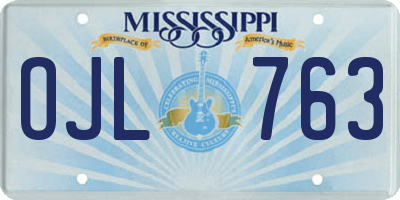 MS license plate OJL763