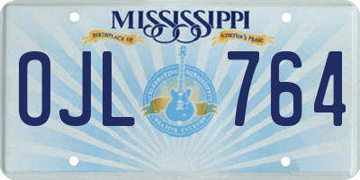 MS license plate OJL764