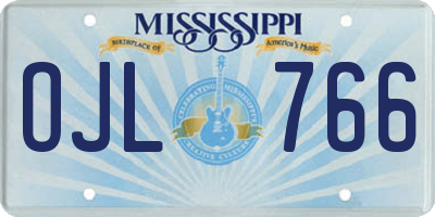 MS license plate OJL766