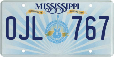 MS license plate OJL767