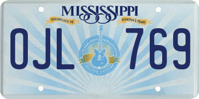 MS license plate OJL769
