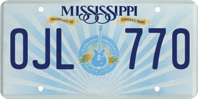 MS license plate OJL770
