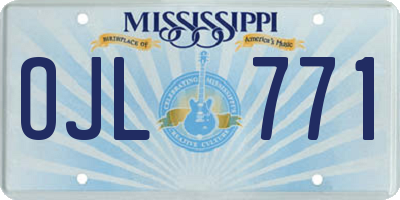 MS license plate OJL771