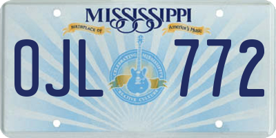 MS license plate OJL772