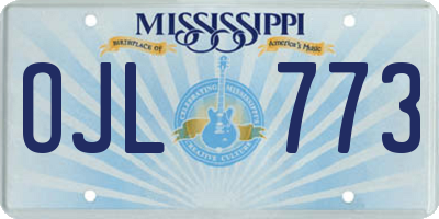 MS license plate OJL773