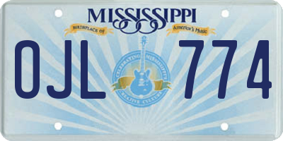 MS license plate OJL774