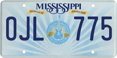 MS license plate OJL775