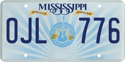 MS license plate OJL776