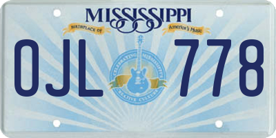 MS license plate OJL778