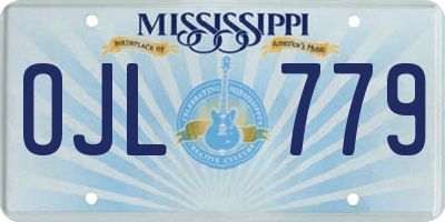 MS license plate OJL779