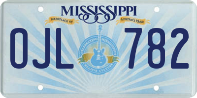 MS license plate OJL782