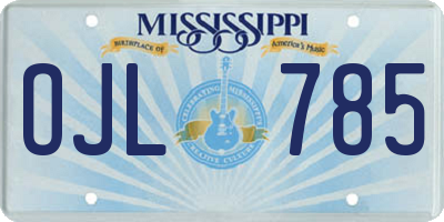 MS license plate OJL785