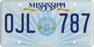 MS license plate OJL787