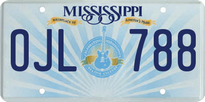 MS license plate OJL788