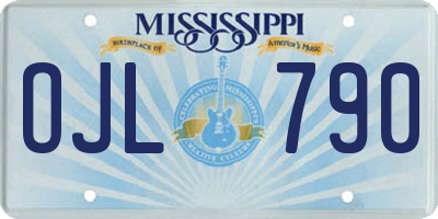 MS license plate OJL790