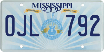 MS license plate OJL792