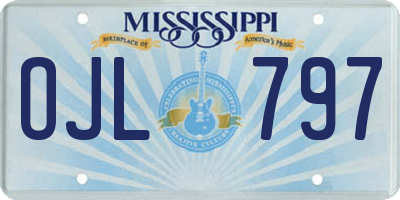 MS license plate OJL797