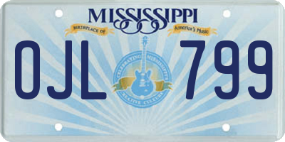 MS license plate OJL799