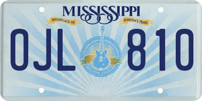 MS license plate OJL810