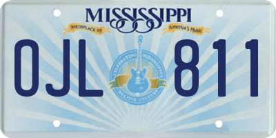 MS license plate OJL811