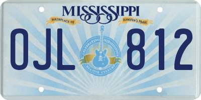 MS license plate OJL812