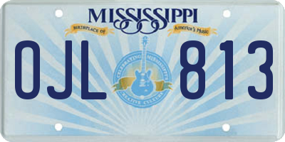 MS license plate OJL813