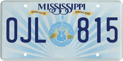 MS license plate OJL815
