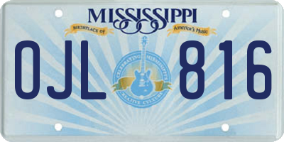 MS license plate OJL816
