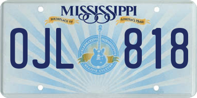 MS license plate OJL818